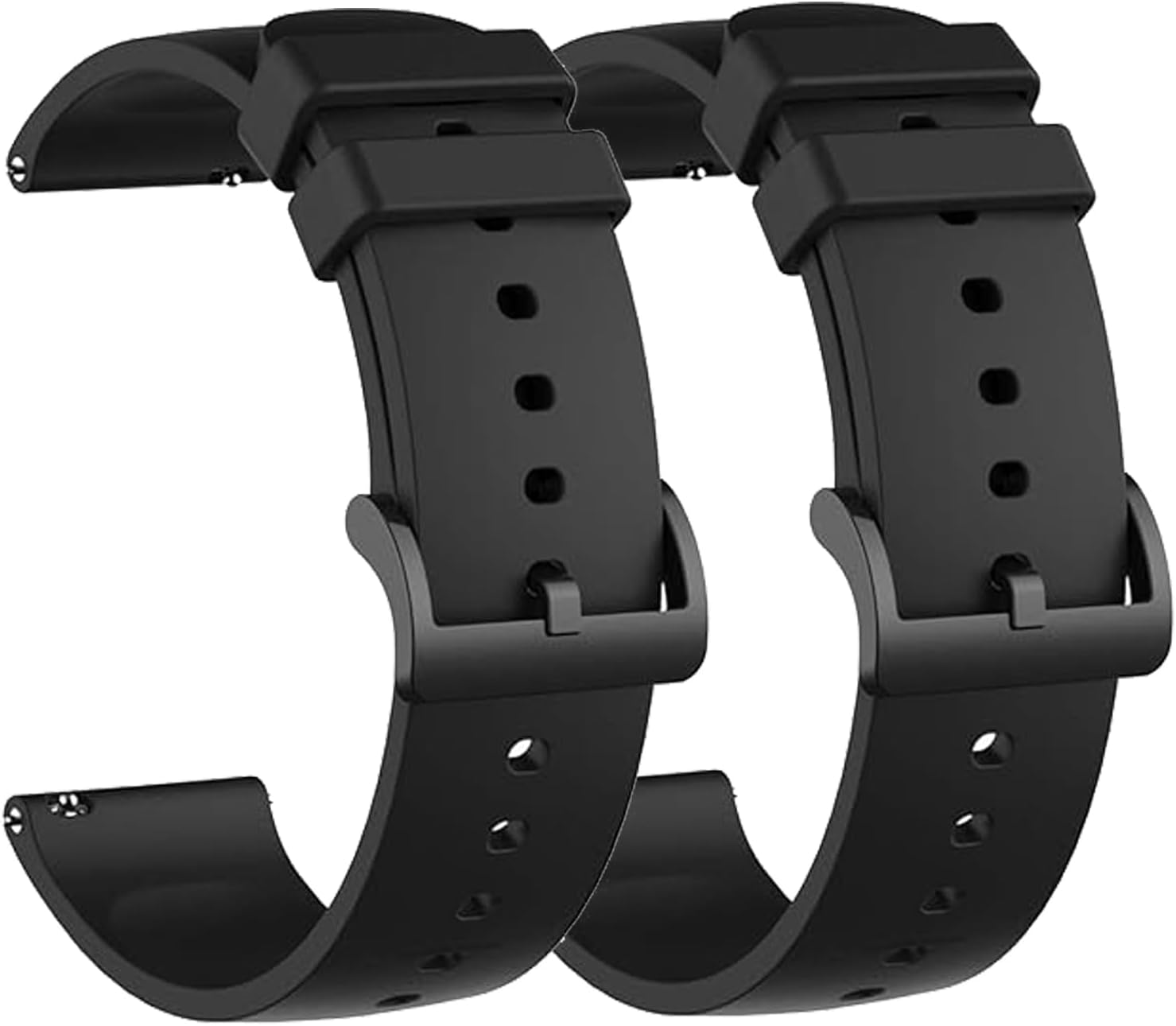 2 Pack Waterproof Bands Compatible with Amazfit Bip 3 Pro Watch Band, Soft Silicone Replacement Band for Amazfit Active/Gts 4 Mini/Gtr Mini/Bip 3 Smartwatch