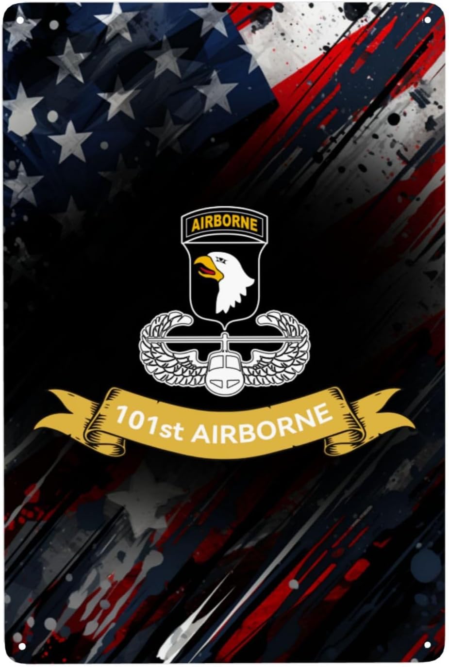 101st Airborne Elegant Iron Wall Art 8x12 In Handcrafted Iron Canvas Home Decor