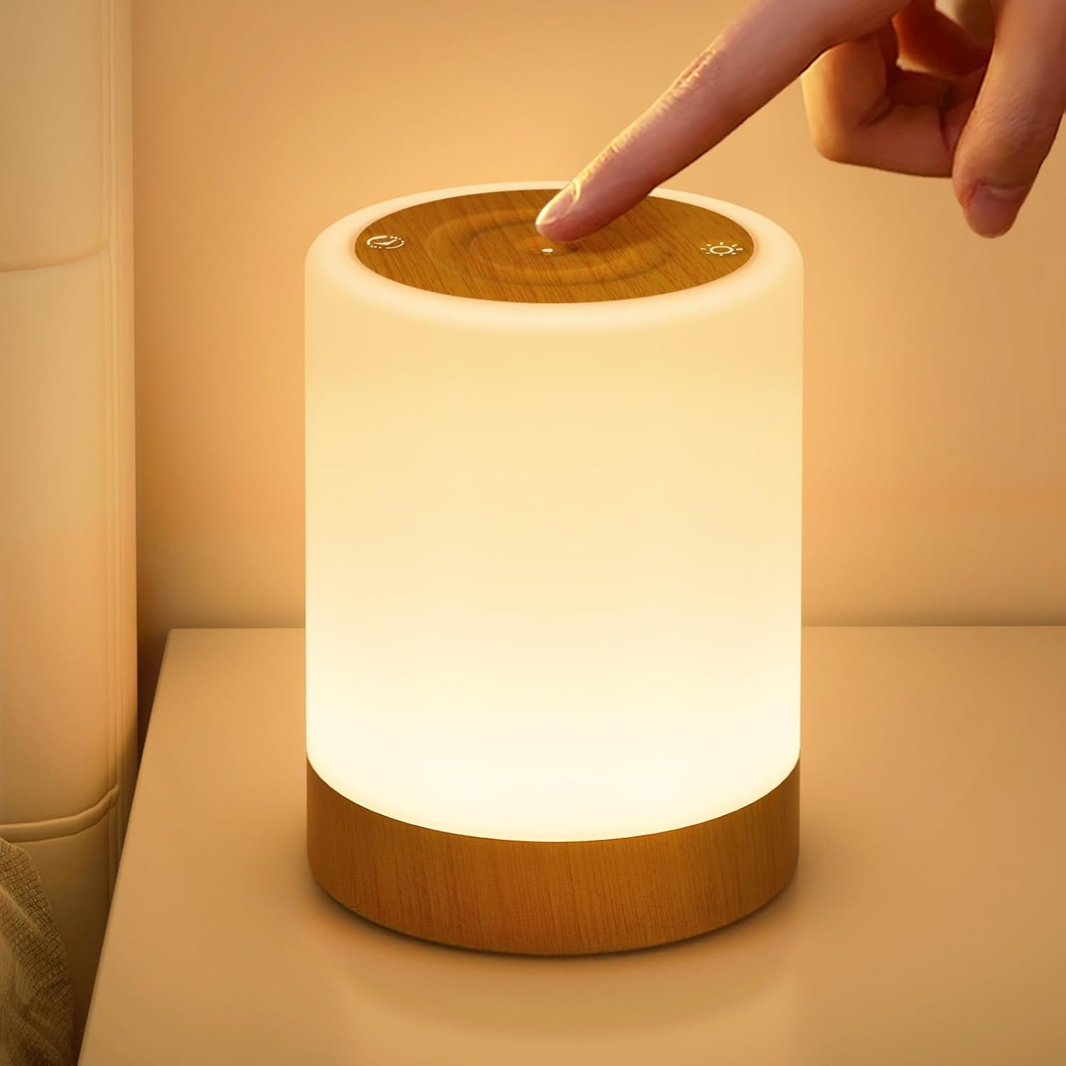 Ushine Night Light, USB Rechargeable Touch Control Bedside Lamp with 256 Colour RGB LED Dimmable Lighting, 5 Modes & Memory & Timer, Soft Nursery Light for Breastfeeding,Newborns,Bedrooms,Kids Rooms