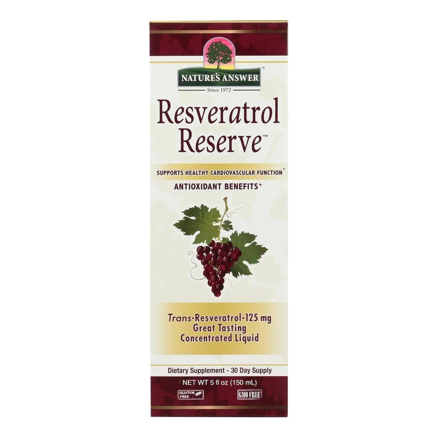 Nature's Answer Alcohol-Free Resveratrol Reserve 5oz Concentrated Liquid | Packed with Antioxidants | Promotes Overall Well-Being | Immune System Support | Single Count
