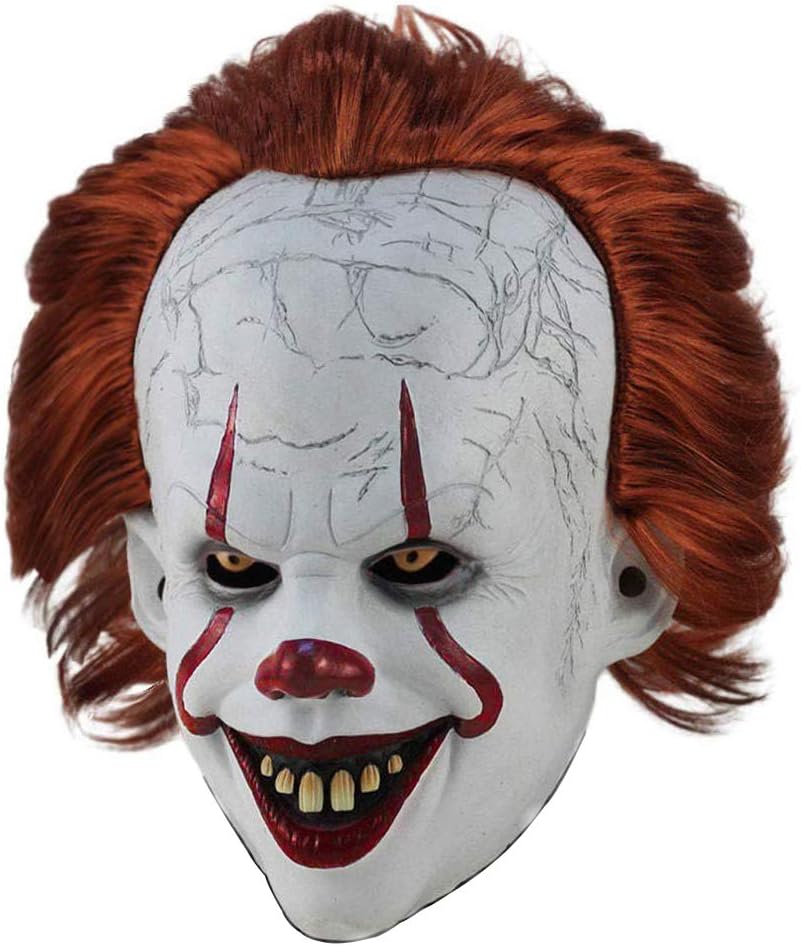 Halloween mask Scary clown mask Creepy clown mask decorated for Cosplay props