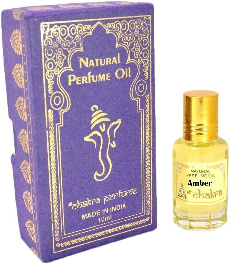 Sri Chakra Natural Attar Perfume Oil Alcohol Free Ittar Indian Fragrance 10ml (Amber)