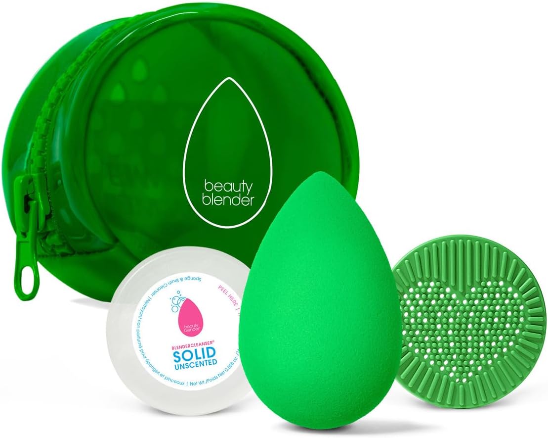 beautyblender Besties BioPure Blend & Cleanse Set – Makeup Sponge & Makeup Sponge Cleaner, Professional Blending Application, Vegan & Cruelty Free, Made in the USA