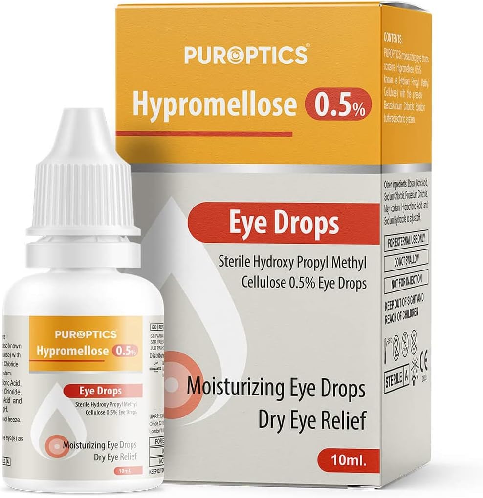 Puroptics Hypromellose 0.5% Eye Drops for Dry Eyes - Itchy Eye Drops Treatment to Refresh and Relieve Tired & Dry Eyes | Lubricating Eye Drops for Irritated Itchy Dry Eyes