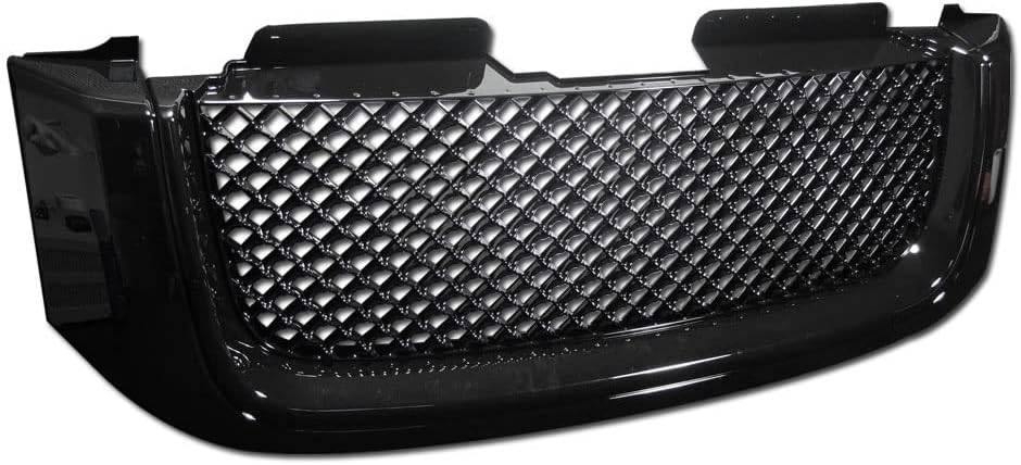 7422437978906 Compatible With 2002-2008 GMC Envoy Glossy Black Mesh Front Bumper Grill Grille