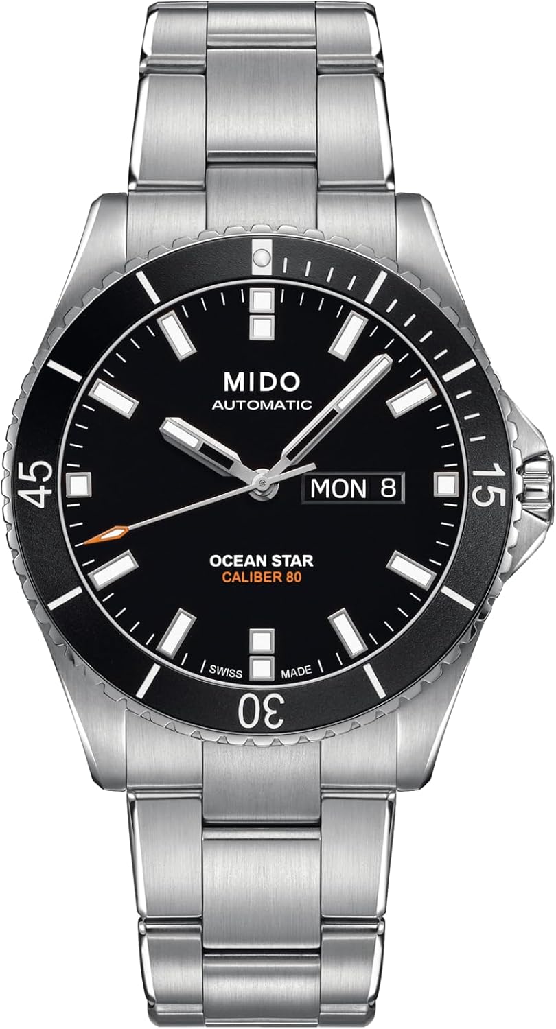 MIDO Men's Ocean Star Captain 42.5mm Steel Bracelet & Case Automatic Black Dial Watch M026.430.11.051.00
