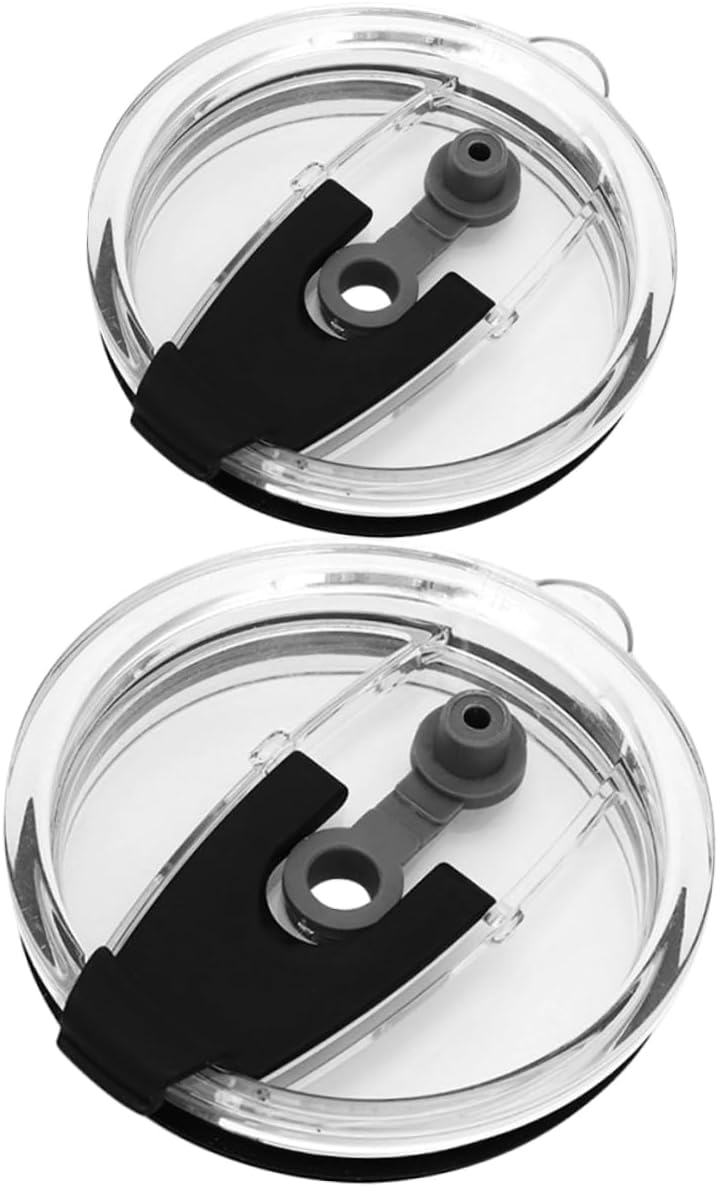 2Pcs Heat Resistant Insulated Cup Lids Transparent Spill Cover for Tumblers Replacement for Travel Mugs Versatile Design for Hot Cold Drinks