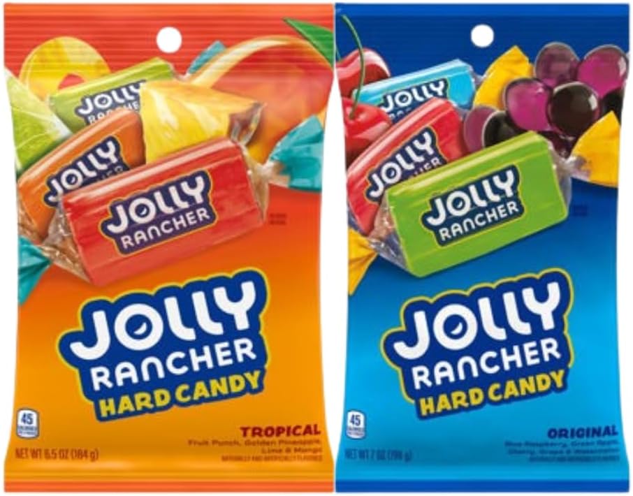 American Food Mart | Original Flavours Hard Candies 198g (7oz) |Assorted Flavours & Tropical Hard Candies 184 g (6.5 oz) | Fruit Punch, Golden pineapple, Lime and Mango Flavours | Each of 1