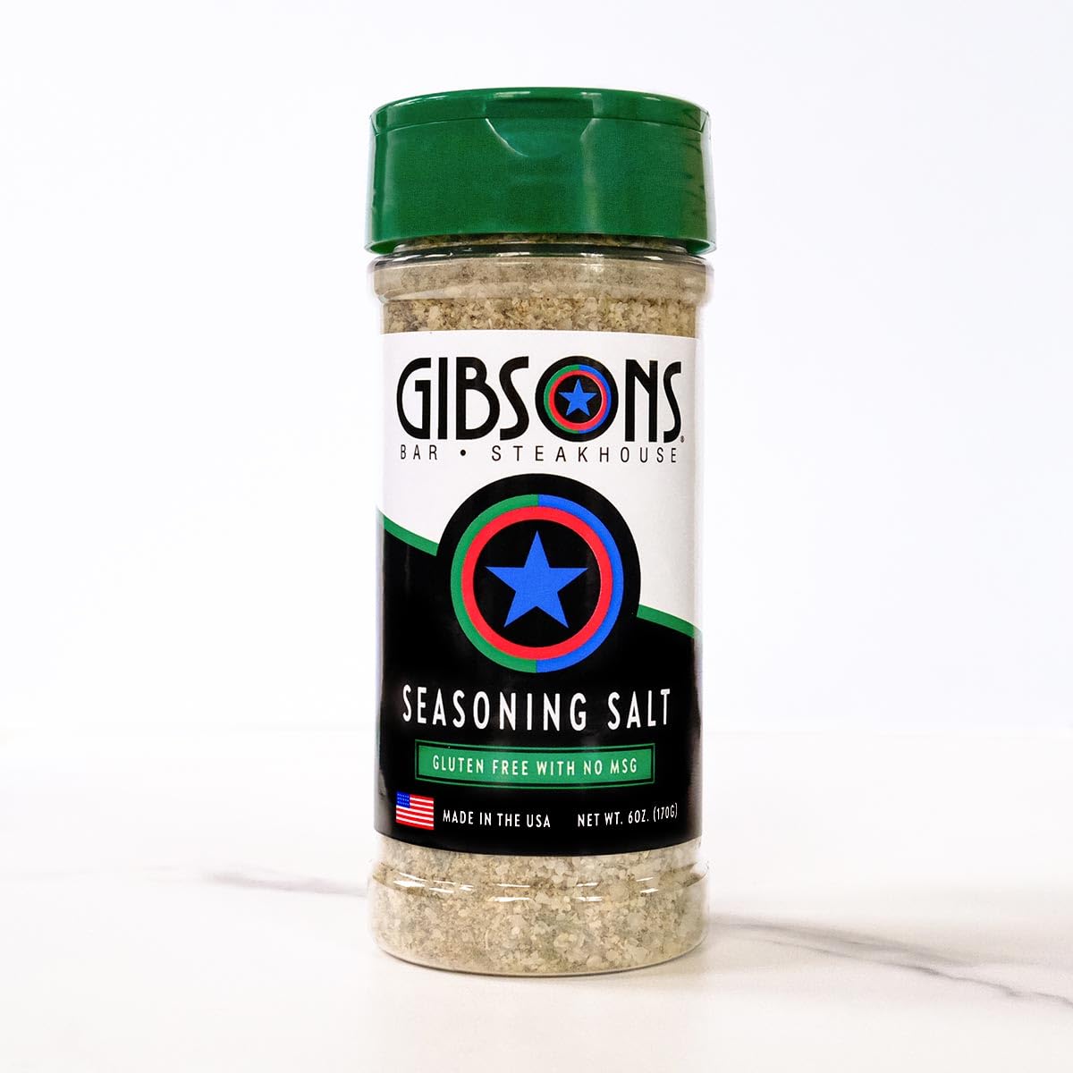 Gibsons Steakhouse Seasoning Salt (6 Ounce Jar) – Original Cooking & Grilling Blend of Spices & Seasonings (Salt, Onion & Garlic) - No MSG & Gluten Free