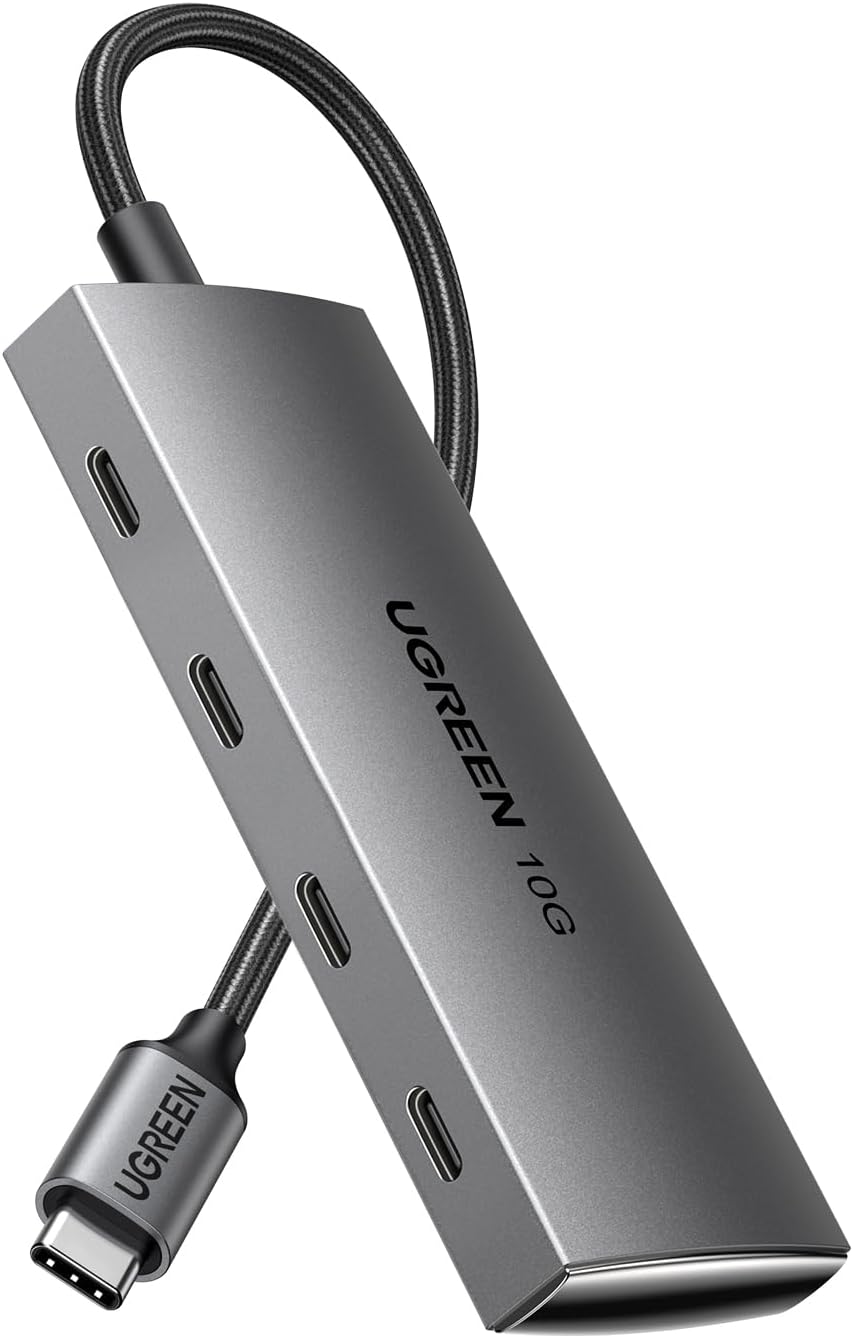 UGREEN 10Gbps USB C Hub, 4 Ports USB C 3.2 Gen 2 Hubs, Type-C Multiport Splitter Compatible with MacBook Pro 2021/2018, MacBook Air, iPad Pro 2022/2020/2018, iPad Mini 6 and iPhone 15, etc