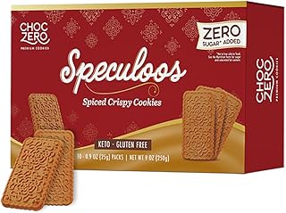 ChocZero Speculoos Cookies, Gluten Free, No Added Sugar, Spiced Caramel Cookie, 30 Cookies Per Box, 9 Ounce (Pack of 1)