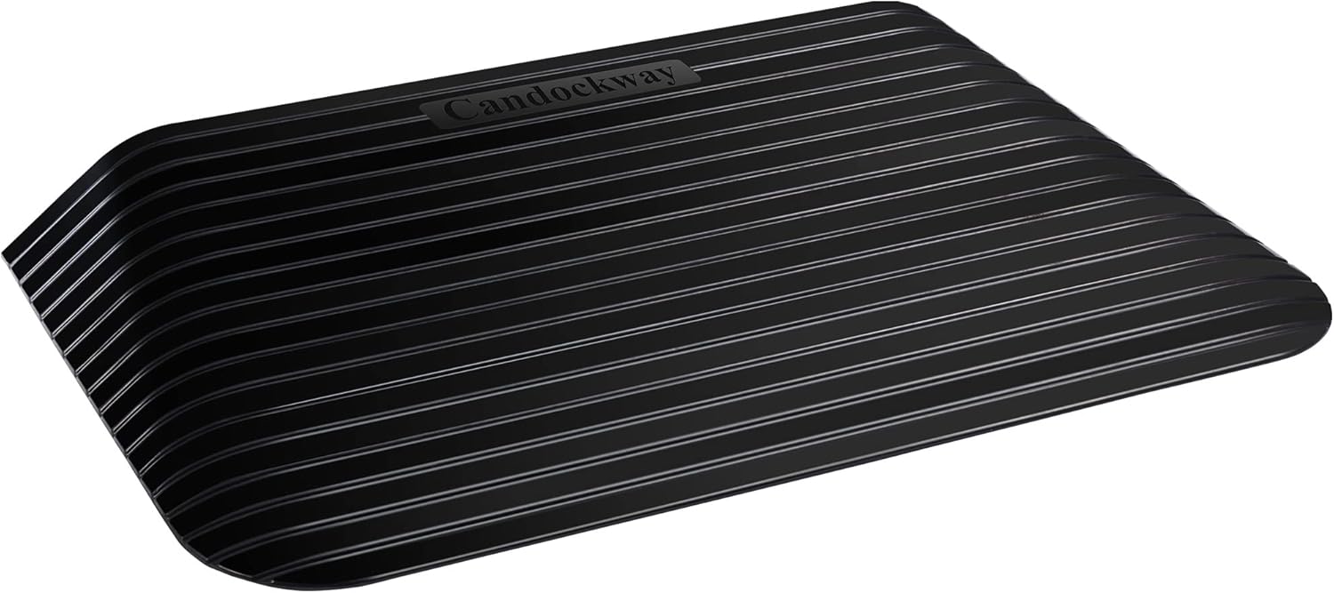 3.5" Rise Threshold Ramps Doorway, Wheelchair Ramp with Non-silp Surface, 4400 LBS Capacity, Solid and Portable, for Steps, Driveway and Curb Black