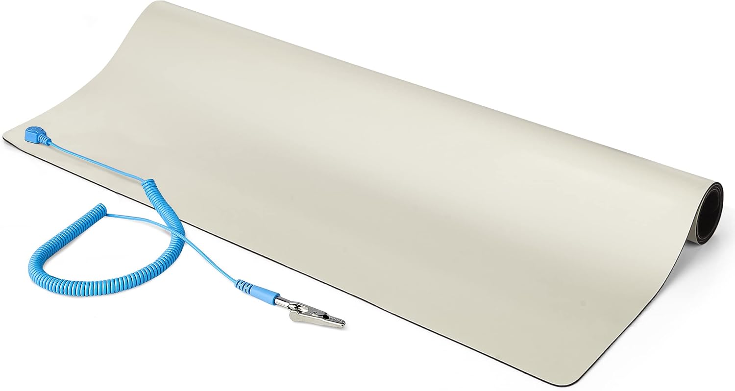 StarTech.com Anti Static Mat, ESD Mat for Electronics Repair, Anti Static Table/Desk Mat w/Detachable Grounding Wire, ANSI/ESD S 4.1, Flexible Thermoplastic Work Pad, 23x47 (LG-ANTI-STATIC-MAT)