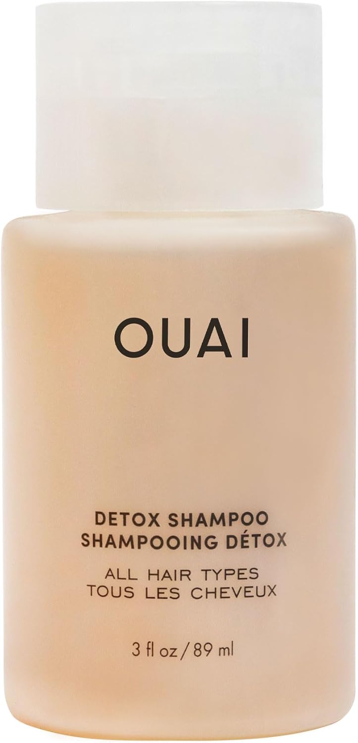 OUAI Detox Shampoo Travel Size - Clarifying and Removing Build Up, Dirt, Oil, Product and Hard Water - Apple Cider Vinegar & Keratin for Clean, Refreshed Hair - Sulfate-Free Hair Care - 89ml