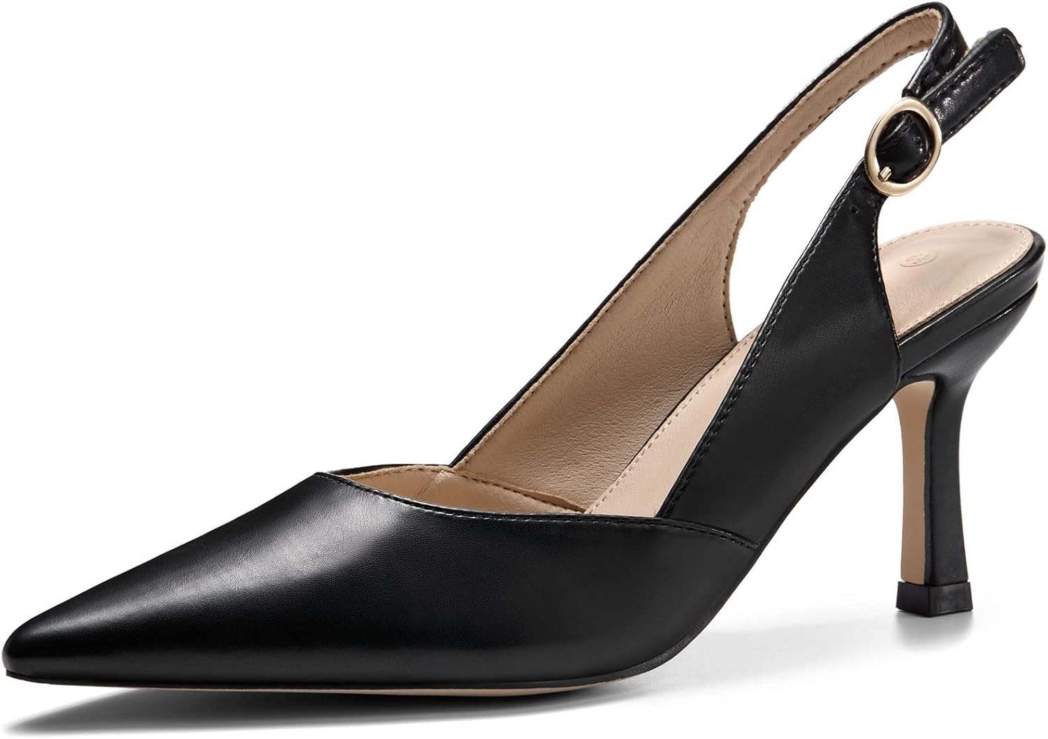 Rilista Women's Slingback Kitten Heels Closed Pointed Toe Wedding Party Dress Pumps Shoes