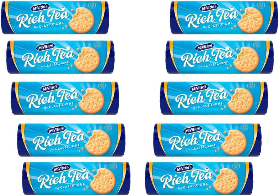 Biscuits Bundle with Rich Tea Classic Biscuits 300g - 10 Pack | Crisp Biscuits, No Artificial Colours or Flavours, Suitable For Vegetarians.