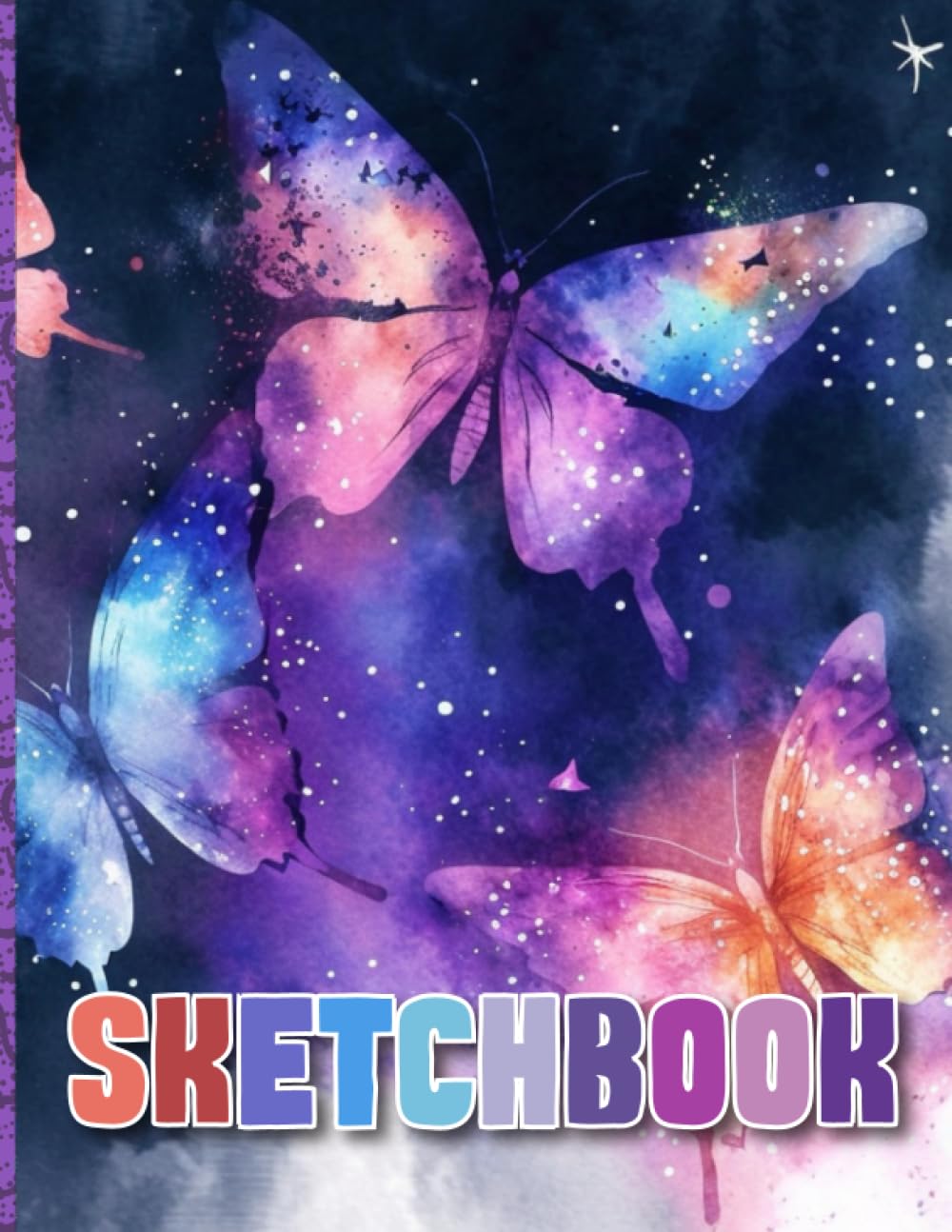 Independently Published Sketchbook: Watercolor Butterfly, Blank Sketch Book for Kids, Adults, Artist Notebook/Journal, 120 Blank Pages, 8.5x11 (Matte Paper, 90lb)