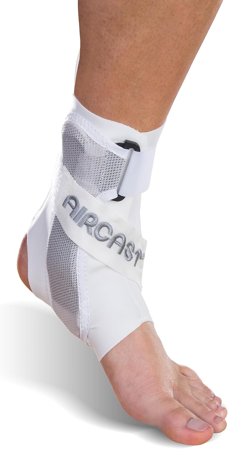AIRCAST A60 Ankle Support Brace, Left Foot, White, Small
