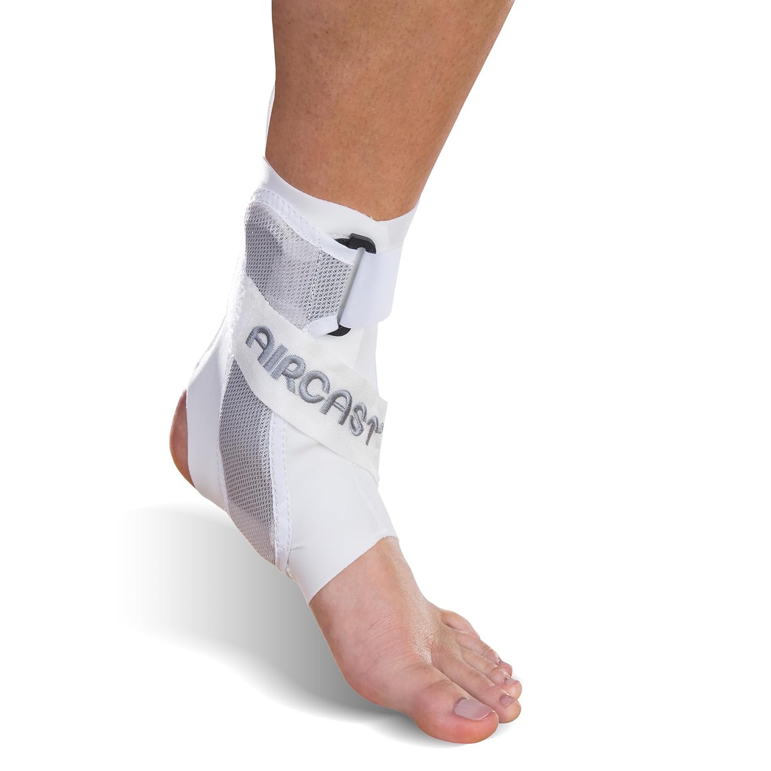 AIRCAST A60 Ankle Support Brace -Ankle Sprain, Chronic Instability, Stabilising Sports Support for Protection & Prevention. Size Medium, Left, White