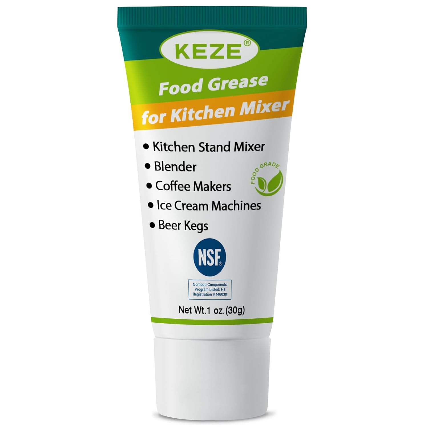 KEZE Food Grade Lubricant Grease Espresso Machine Grease Sanitary Lubricant for Mixer, Meat Slicers, Ice Cream and Coffee Machine,Water Filters O Rings Lube Prevent Wear and Rust 30g Each, 1-Pack