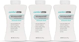 Comfort Zone Miconazorb Antifungal Powder, Talc-Free, Miconazole Nitrate 2%, For Treatment Of Athlete's Foot, Jock Itch And Ringworm, 2.5oz (71g) (3 Pack)