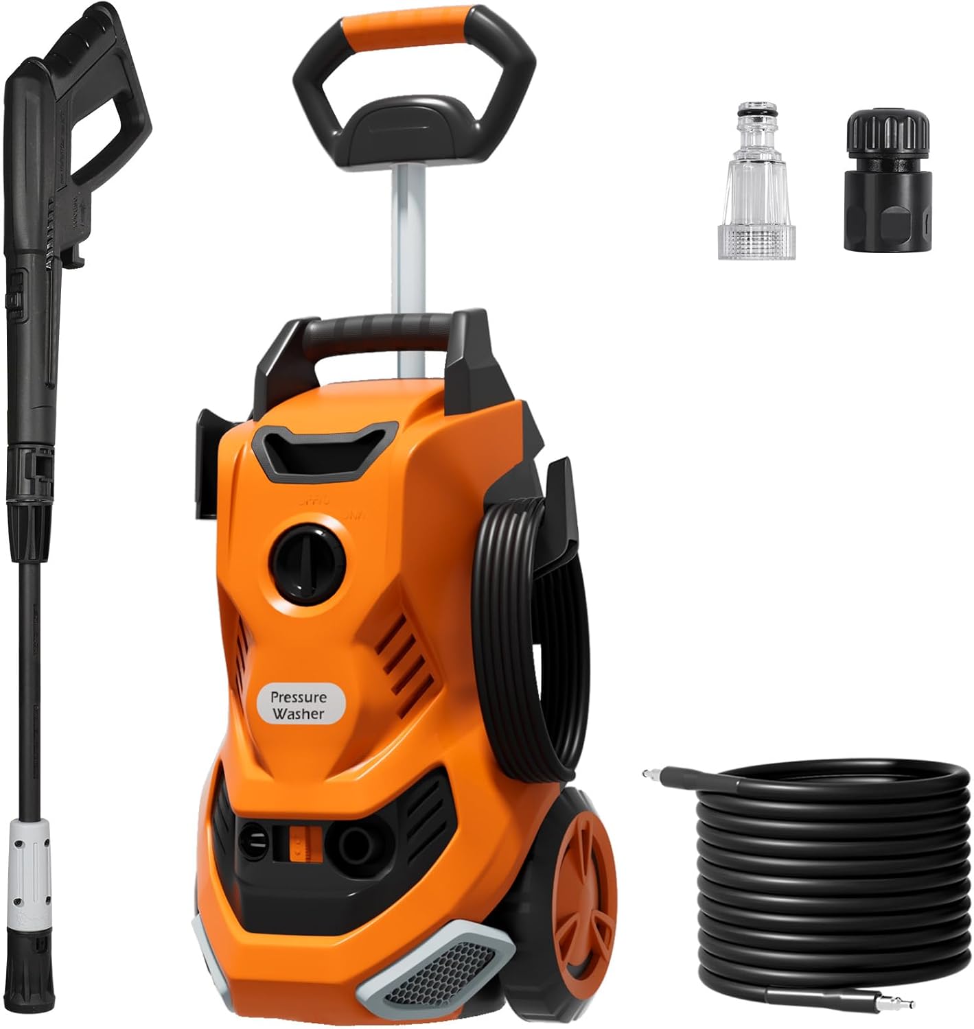 Pressure Washers 2000w 160Bar 450L/H Jet Washers Pressure Washers, Power Pressure Washer with Adjustable 900ml Foam Cannon & Nozzle and Telescopic Handle, Jet Wash for Patio/Car/Fences/Driveways/Home