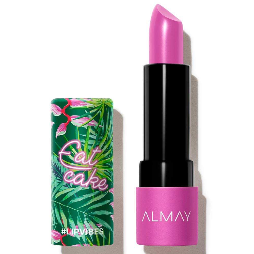 Almay Lip Vibes Lipstick with Vitamin E Oil & Shea Butter, Matte Finish, Hypoallergenic, Eat Cake, 0.14 Oz