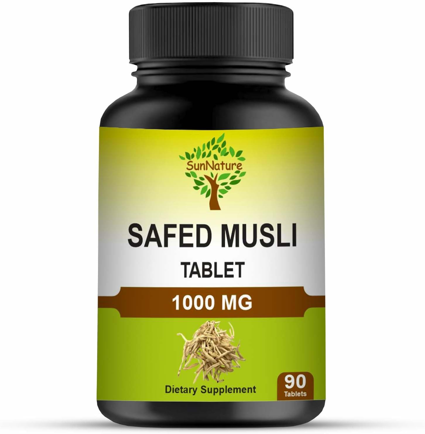 1000 mg Safed Musli Tablets| Pure & Natural Herbal Supplement for Men & Women | Plant Based Gluten Free | GMP Certified Free from Chemical & Preservative | 90 Tablets, 45 Days Supply