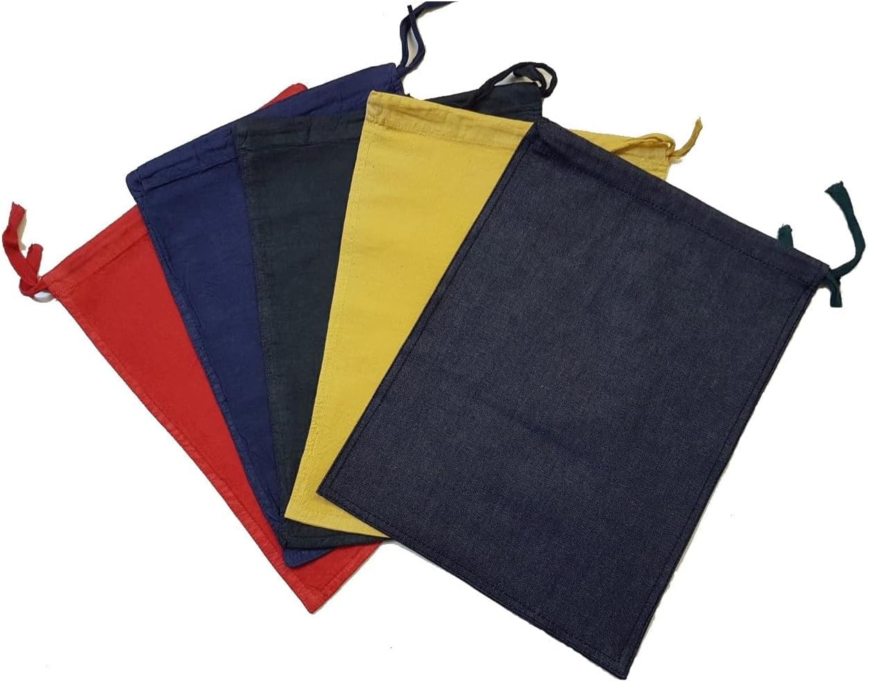 Aimwell Pack of 5 Assorted Colours Heavy Duty Cash, Change, Money, Coin, Fruit Machine Sorting Bags for Banking