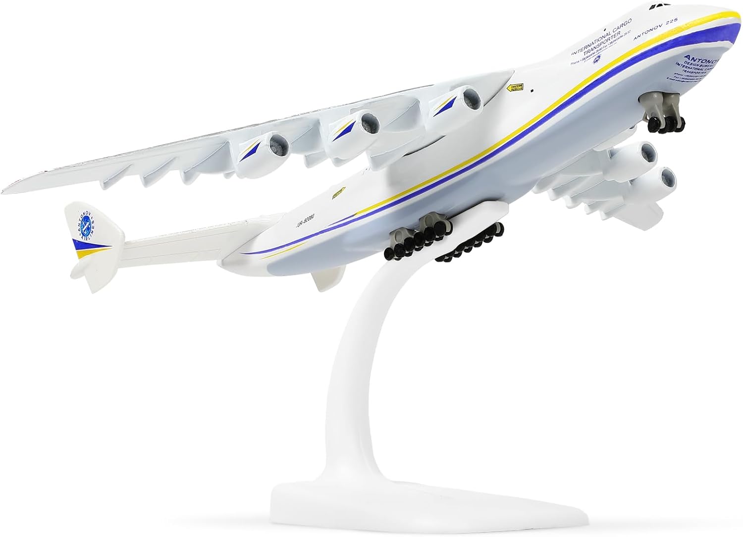 Antonov AN-225 Mriya 1/400 Diecast Aircraft Model Kit Military Transport Airplane Model with Stand for Collections or Gift (Ukrainian Painting)