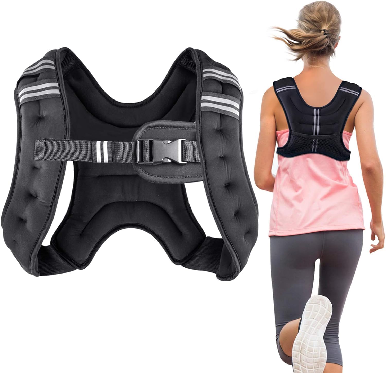 Weighted Vest Weight Vest for Men Women Kids Weights Included, Body Weight Vests Adjustable for Running, Training Workout, Jogging, Walking