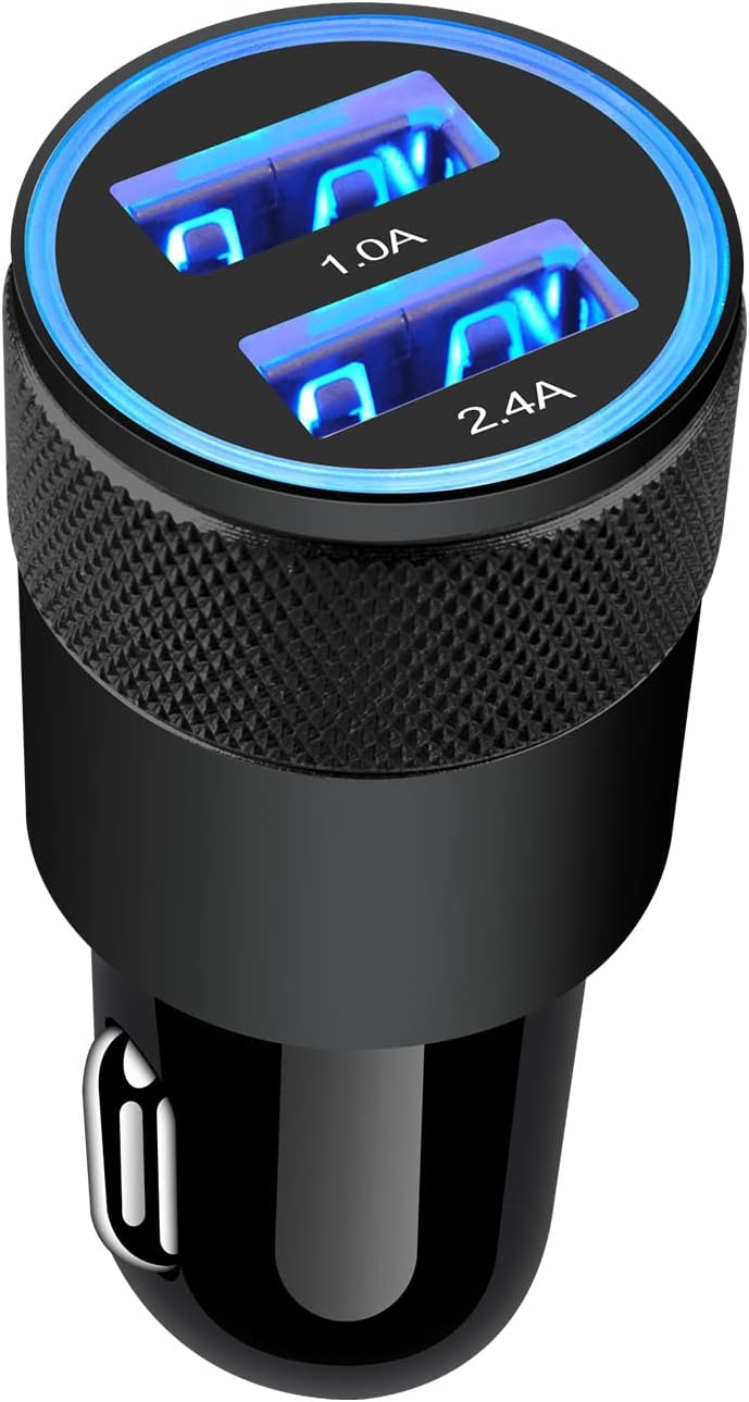 Car Charger Adapter, AILKIN 3.4A Dual Port Cigarette Lighter USB Charger, 12V USB Socket Fast Car Phone Charger for iPhone 16 Pro/15/14/13/12/11, Samsung Galaxy S25/S24/S23/S22/S21/A16/A15/A55/A14/A54