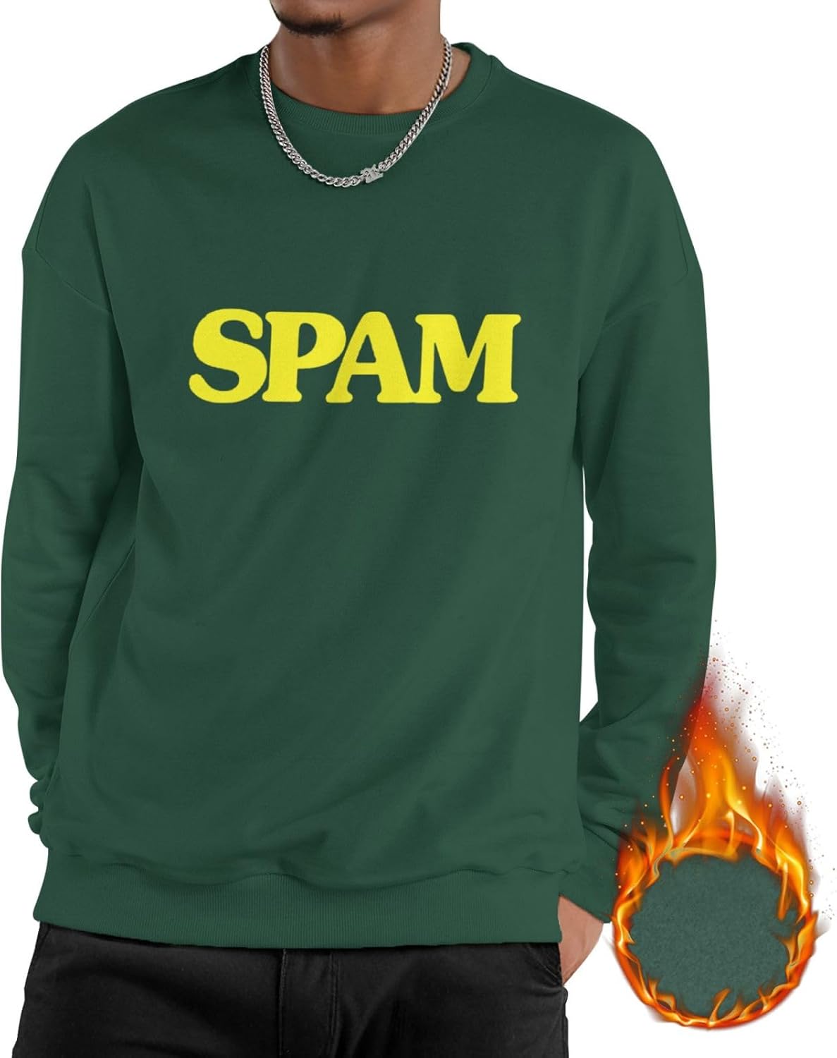 Spam Men Fleece Crewneck Hoodie Hooded