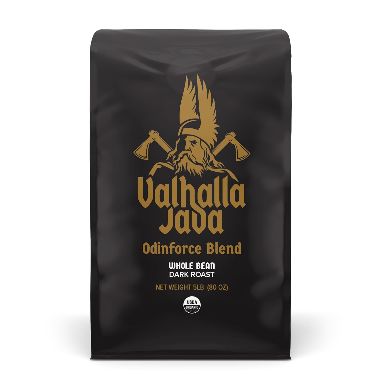 Valhalla Java Whole Bean Coffee by Death Wish Coffee, Fair Trade and USDA Certified Organic - 5 Lb Bag