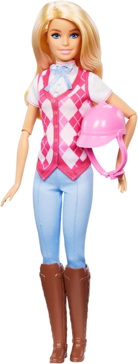 Barbie “Malibu” Doll & Accessories from Barbie Mysteries: The Great Horse Chase, Includes Fashion Doll, Removable Riding Outfit & Helmet, HXJ38