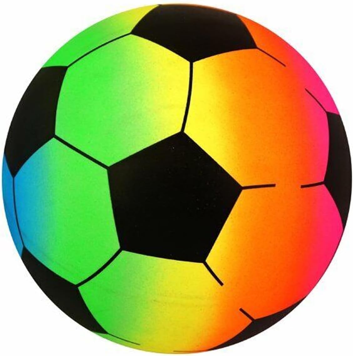 Navoys Rainbow Football - 20cm Neon Beach Ball Ideal for Family Games, Kids Garden Toy, Easy to Inflate, Outdoor Fun for Boys and Girls, Lightweight Playground Ball