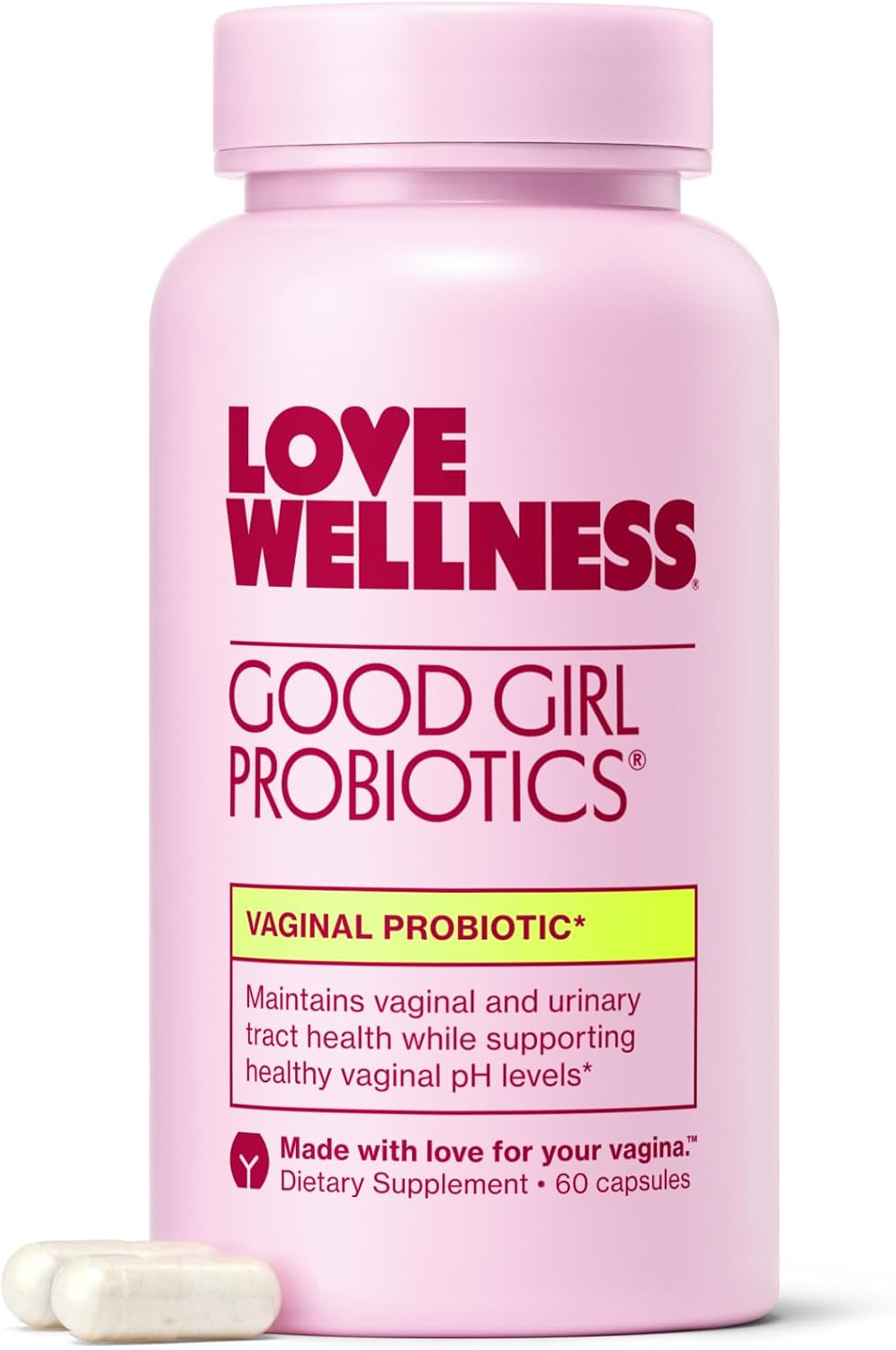 Love Wellness Good Girl Probiotics | Women’s Vaginal Health & pH Balance Supplement | Probiotic for Urinary Tract, Yeast, Odor & Immune Support | Gluten-Free | 30-Day Supply