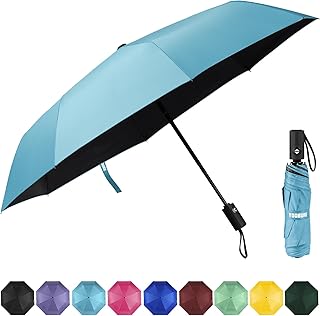 Yoobure Windproof Travel Umbrella, Automatic Umbrellas for Rain, Portable & Compact Umbrella for Backpack, Sun Umbrella for Walking, Folding Small Umbrella for Car, Lightweight Strong UV Protection