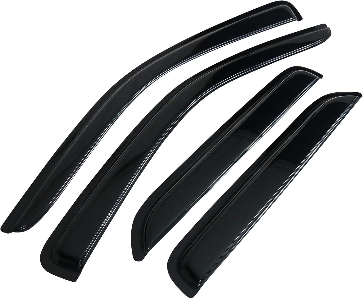 IKON MOTORSPORTS Window Visors Compatible with 2001-2012 Ford Escape, 2008-2011 Mazda Tribute, 2005-2011 Mercury Mariner, Sun Rain Guards Vent Smoke Slim Style 4Pcs