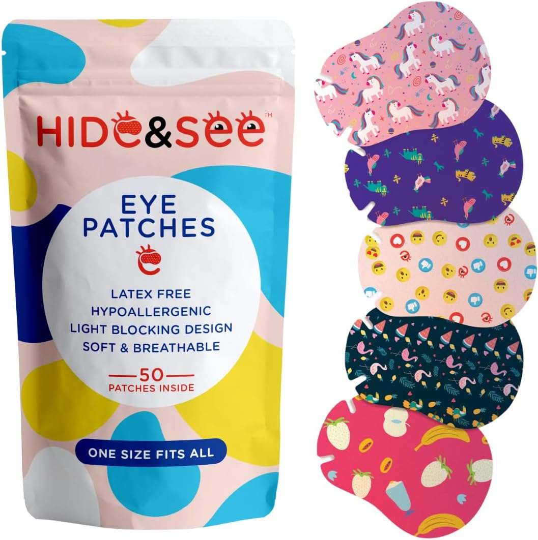 Eye Patches for Kids Skincare - Adhesive Kids Eye Patches for Lazy Eye (Dreamer) - Comfortable, Hypoallergenic Baby Eye Patch for Amblyopia Treatment - Includes Reward Chart (50 Pack)