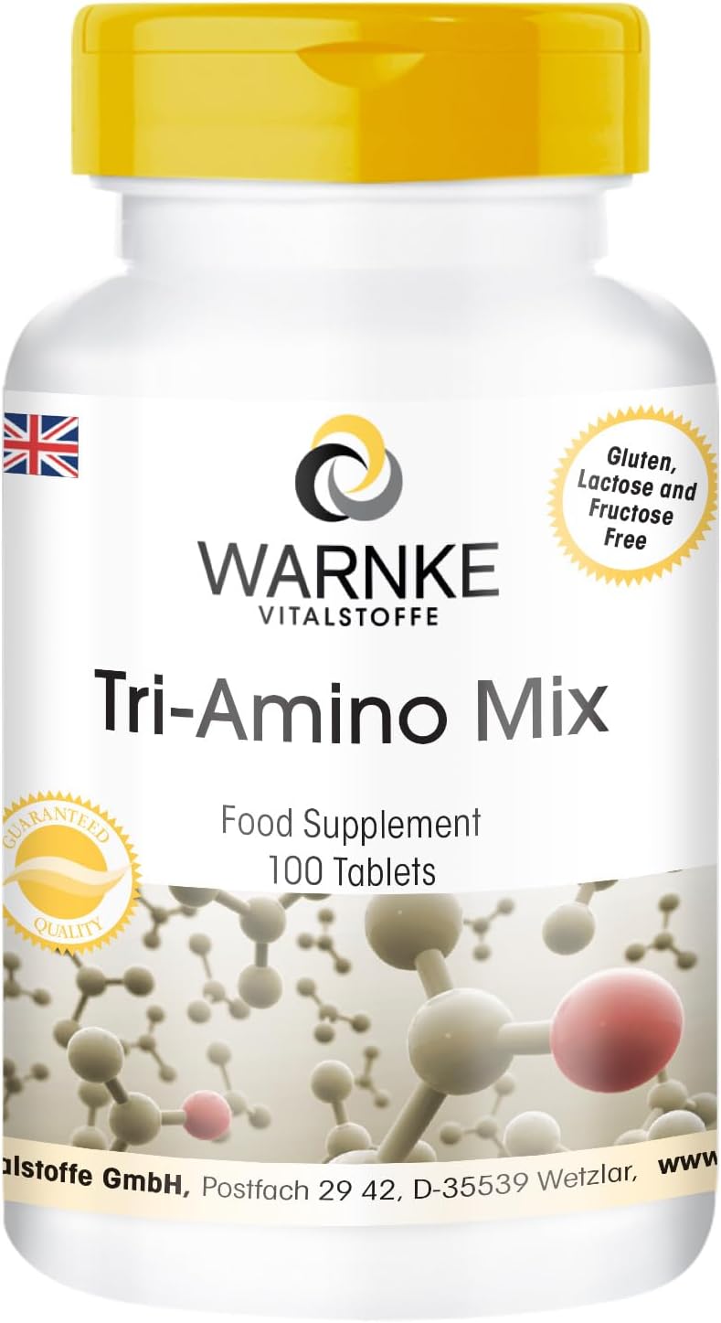 Amino Acid Tablets - arginine, lysine, ornithine - Highly dosed - 100 Tablets | Warnke Vitalstoffe - German Pharmacy Quality