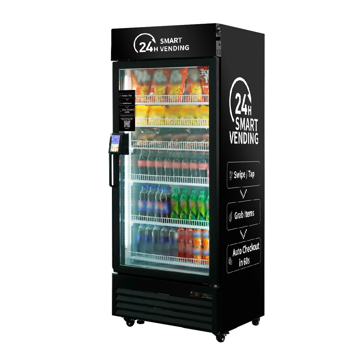 HAHA Smart AI Vending Machine, DC-620Z Combo Vending for Fresh Food, Snacks & Cold Drinks, Cashless Payment & APP Management for Office, School, Gym 24/7 Convenience - Capacity (528 Bottle)