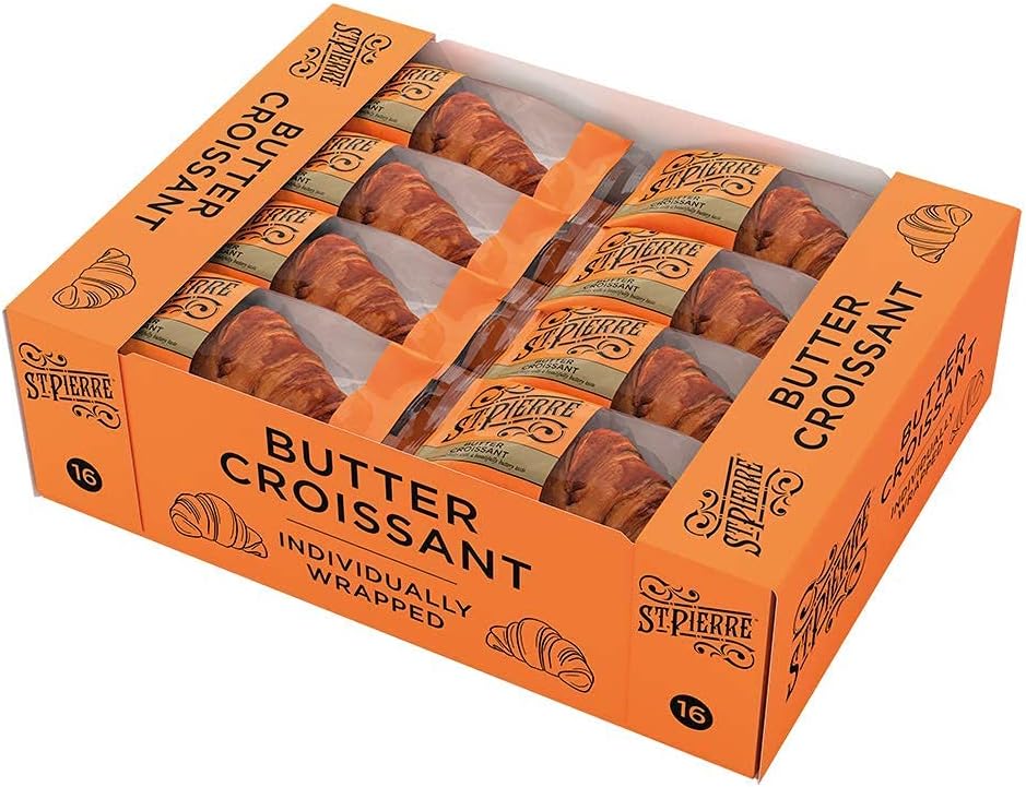 St. Pierre Butter Croissant 16 Pcs. Tray Individually Wrapped