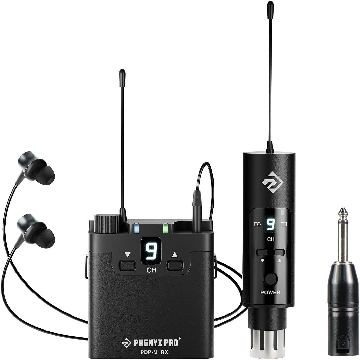 Phenyx Pro UHF Wireless in-Ear Monitor System, Professional IEM System w/Stereo Monitoring, 16 Frequencies, 200 ft Range, Transmitter & Beltpack Receiver for Studio, Bands, Live Performance (PDP-M)