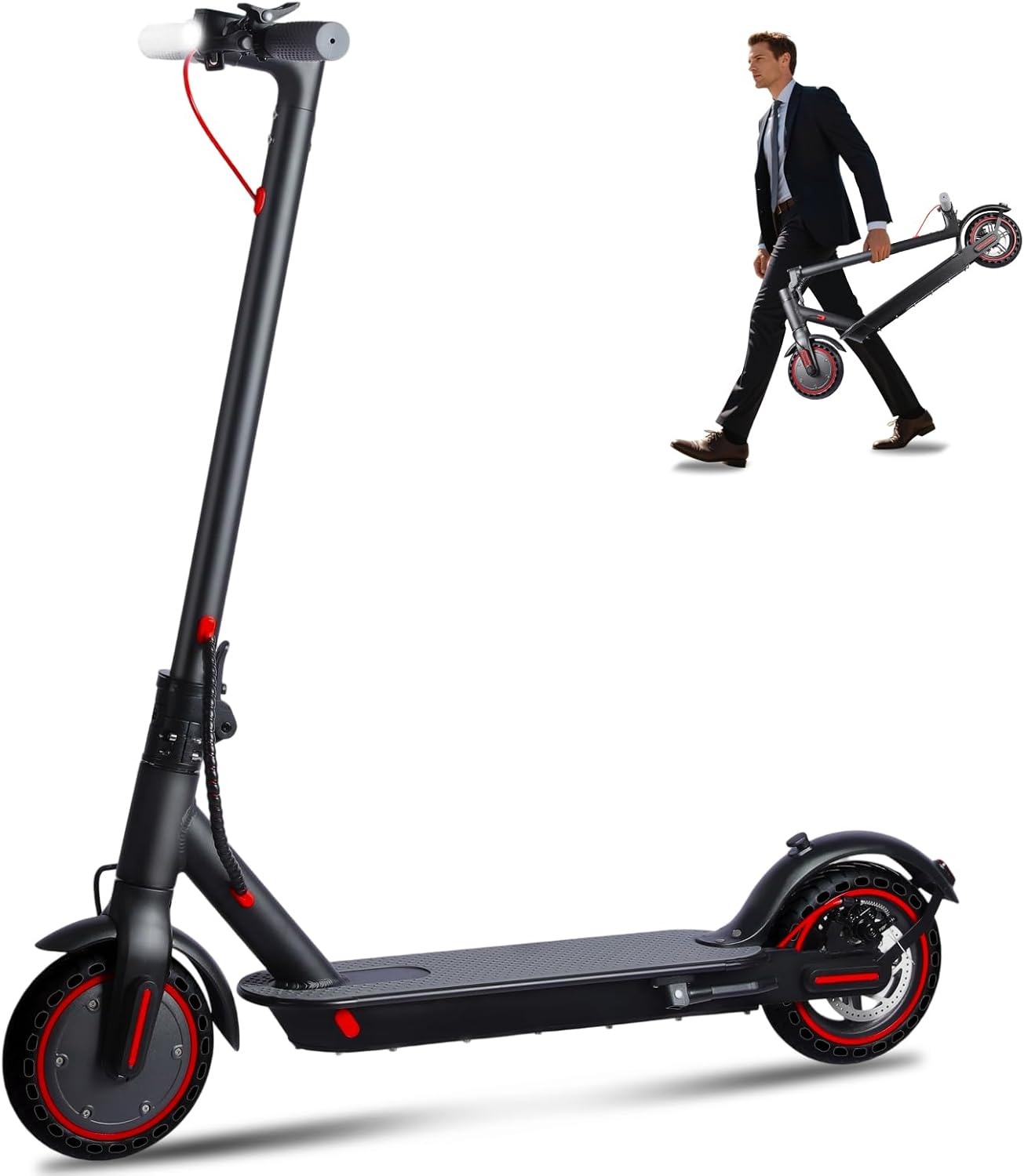 8.5" Electric Scooters for Adults, Electric Scooter with a Range of 20-30 km, with App Control, Double Braking System, Foldable E Scooters for Teens, Maximum Load 120 kg, 3 Speed Mode