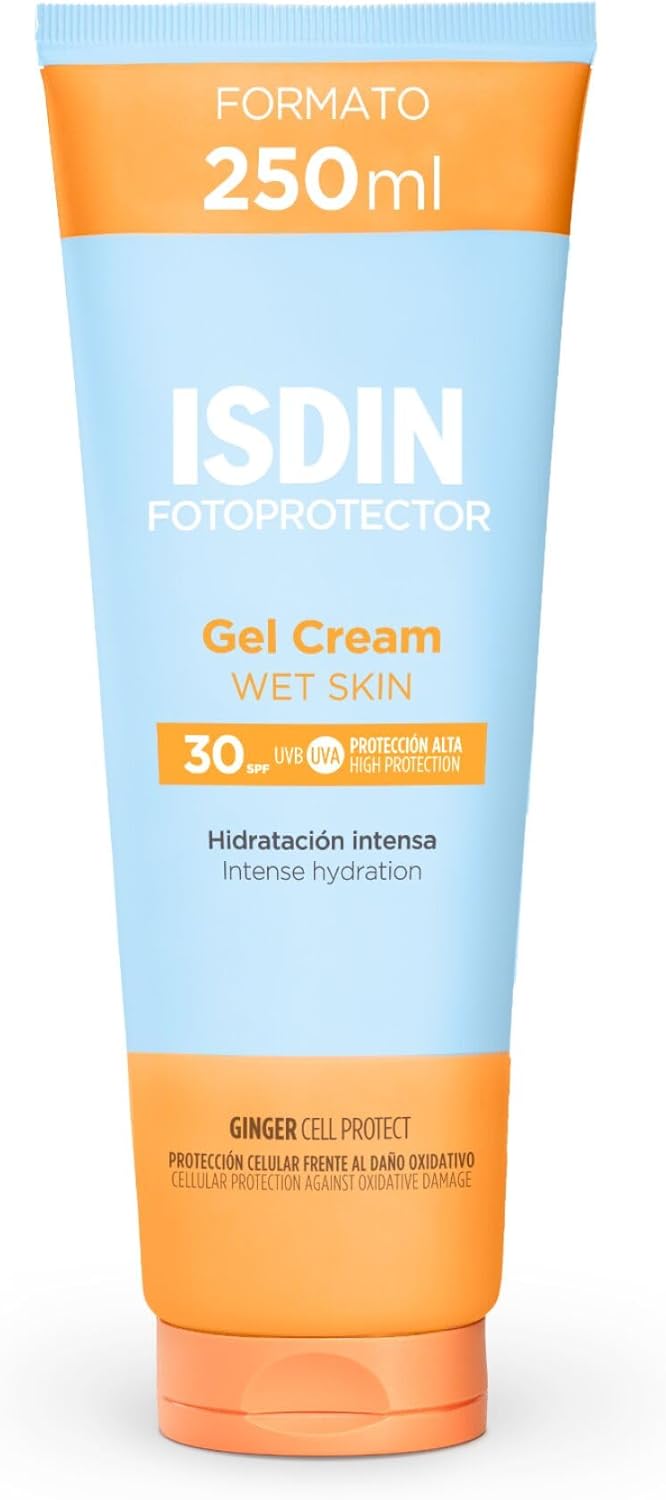 ISDIN Gel Cream SPF 30 250ml | Cooling and hydrating body sun cream | Fast absorbing