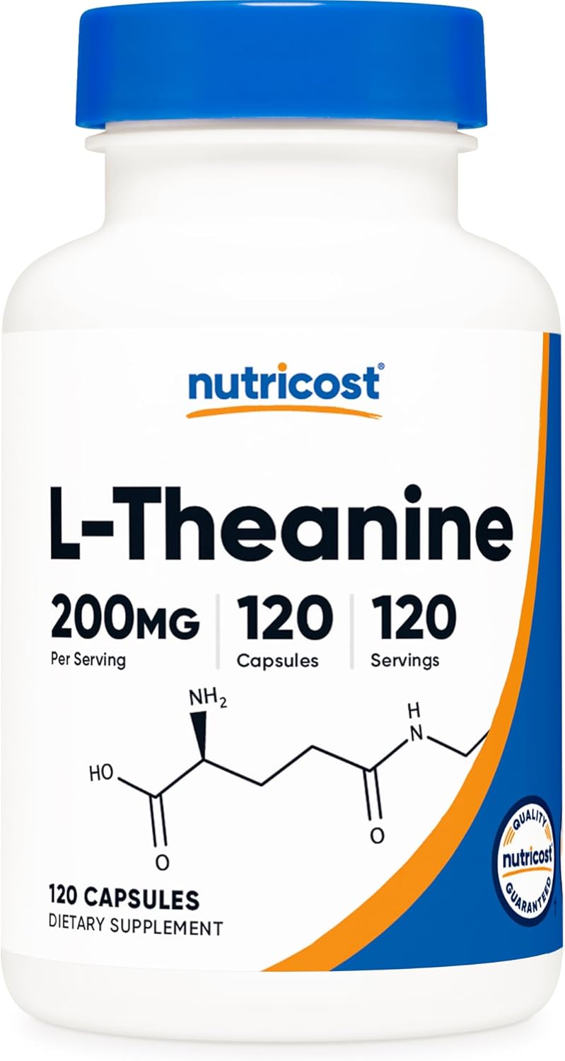 Nutricost L-Theanine 200mg, 120 Capsules, Double Strength - Non-GMO, Gluten Free
