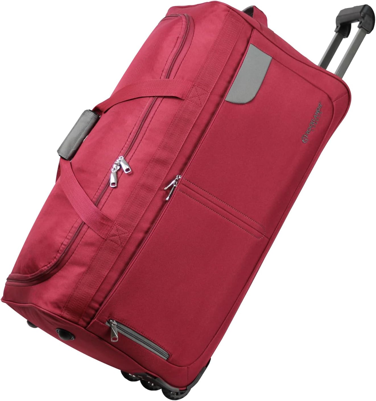 Rocklands® Lightweight Luggage Rolling Holdall Suitcase Wheeled Duffle Bag Cargo Travel Bag RL501 (Burgundy, Large - 32" (H84 x L42 x W40 cm))
