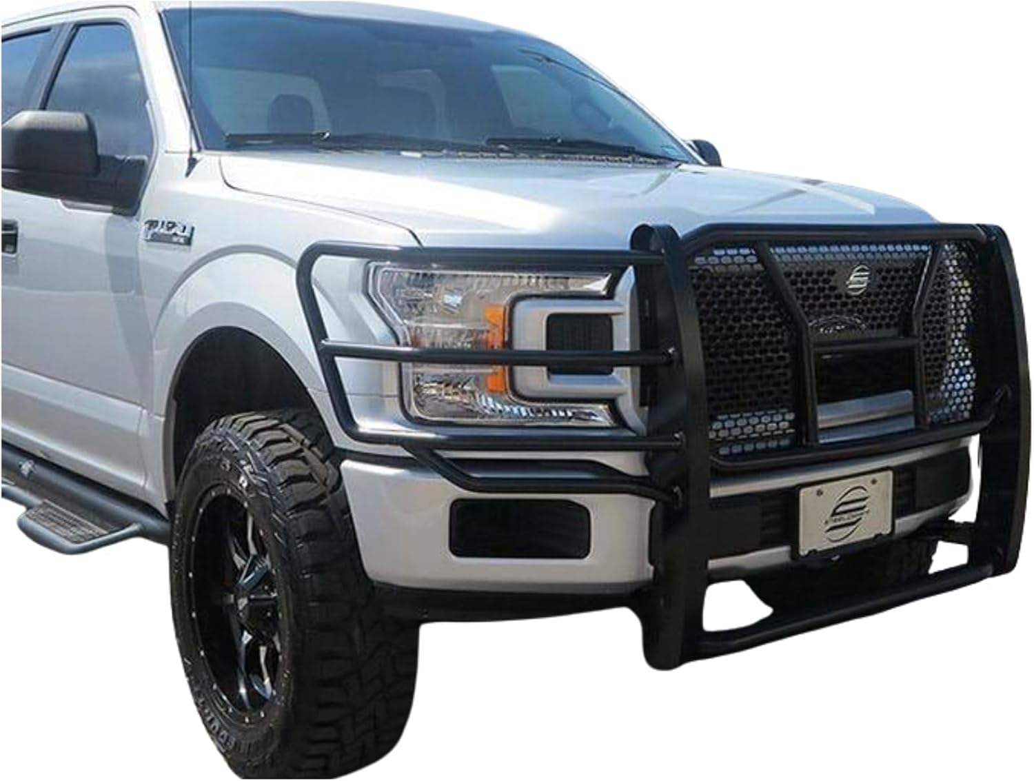 Steelcraft HD Grille Brush Guard Black Fits 2015-2024 Ford F-150 | Does Not Fit Raptor or Lighnting | Includes Midwest Aftermarket Decal