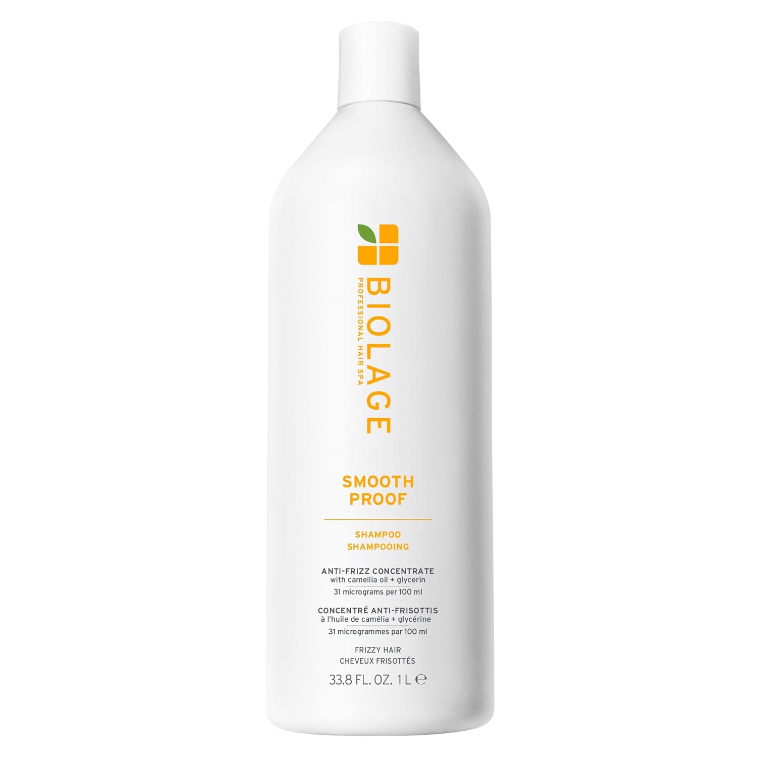 Biolage Smooth Proof Shampoo - Gently Cleanses, Nourishes & Tames Frizz, For Frizzy Hair, Infused with micro-dosed with Camellia Oil & Glycerin, Vegan & Paraben-Free